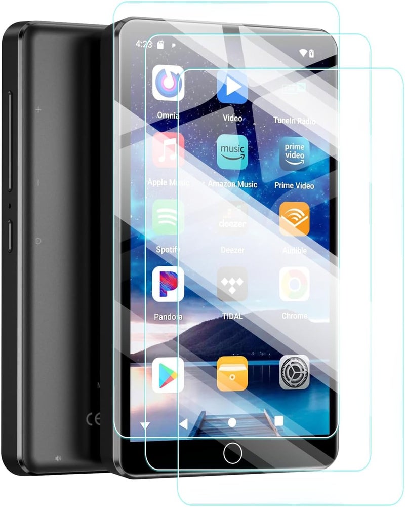 UYRUREL حماية شاشة لجهاز Fanvace MP3 و MP4 مع شاشة تعمل باللمس 4" ومكبر صوت، فيلم مقاوم للخدوش عالي الدقة، شفاف HD، خالي من الفقاعات مع مجموعة تركيب سهلة، 3 عبوات. - Image 1